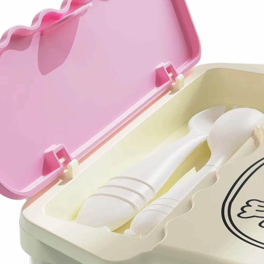Kids Bento Lunch Box Cute 4 Compartments Food Storage Containers Box Suitable For Microwave Fridge Portable Kids School - AIAZ
