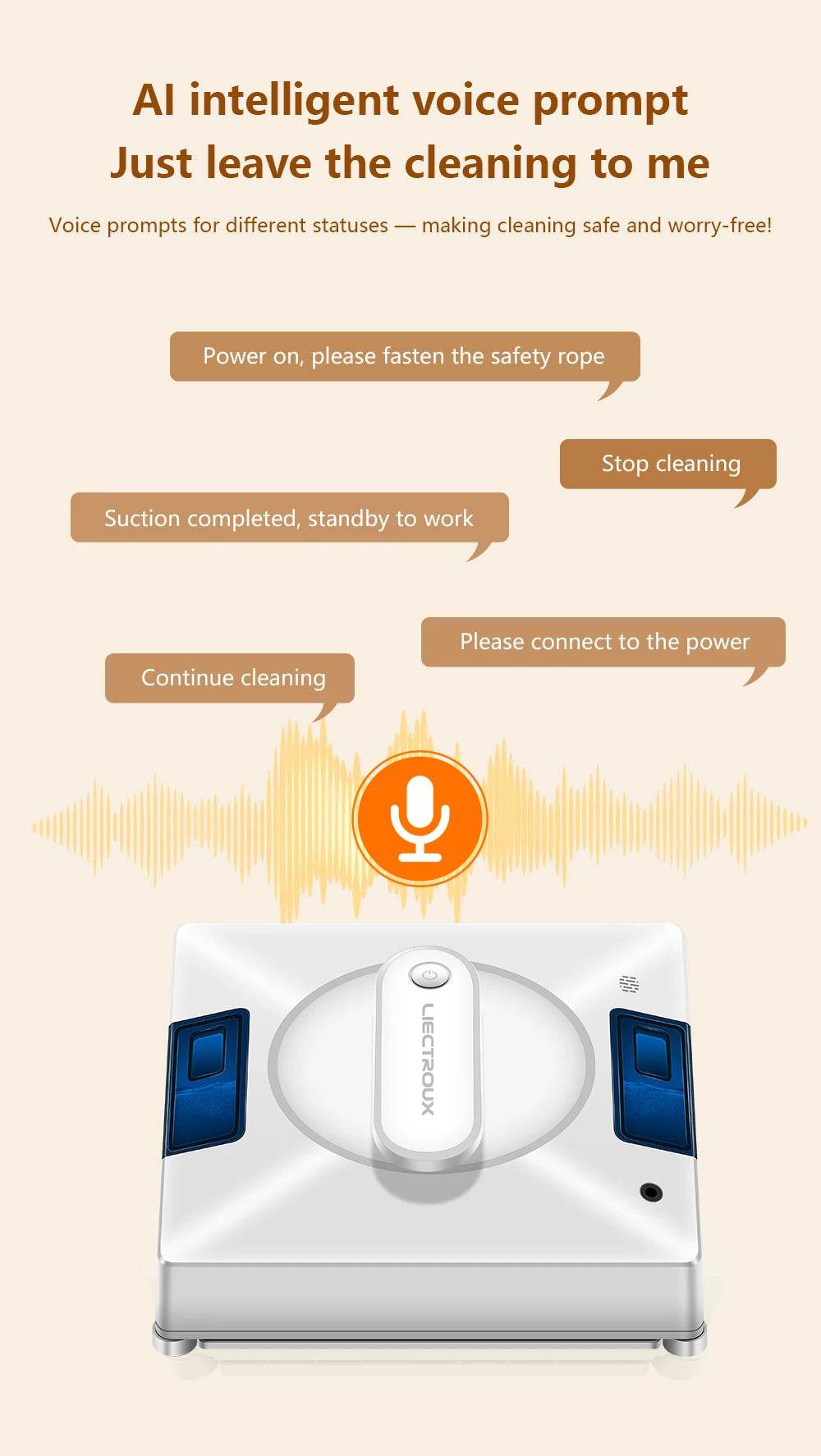 Robot Window Cleaner LIECTROUX YW509,4-Way Water Spray,Home Wall Glass Window Robot Vacuum Cleaner,Updated Laser,Smart Memory - AIAZ