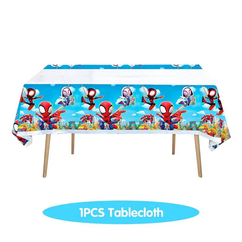 Spidey And His Amazing Friends Birthday Decoration Party Supplies Paper Cups Plates Napkins Tableware Tablecloth Kids Balloons - AIAZ