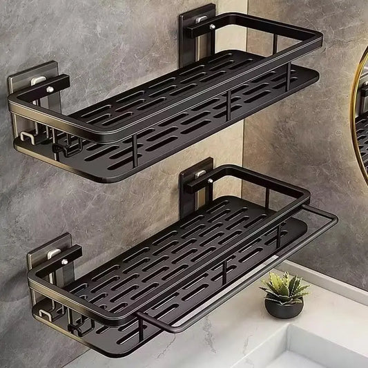 Bathroom Shelf No Drill Wall Mounted Shampoo Bottle Shower Corner Rack Toilet Storage Rack Aluminum Bathroom Kitchen Accessories