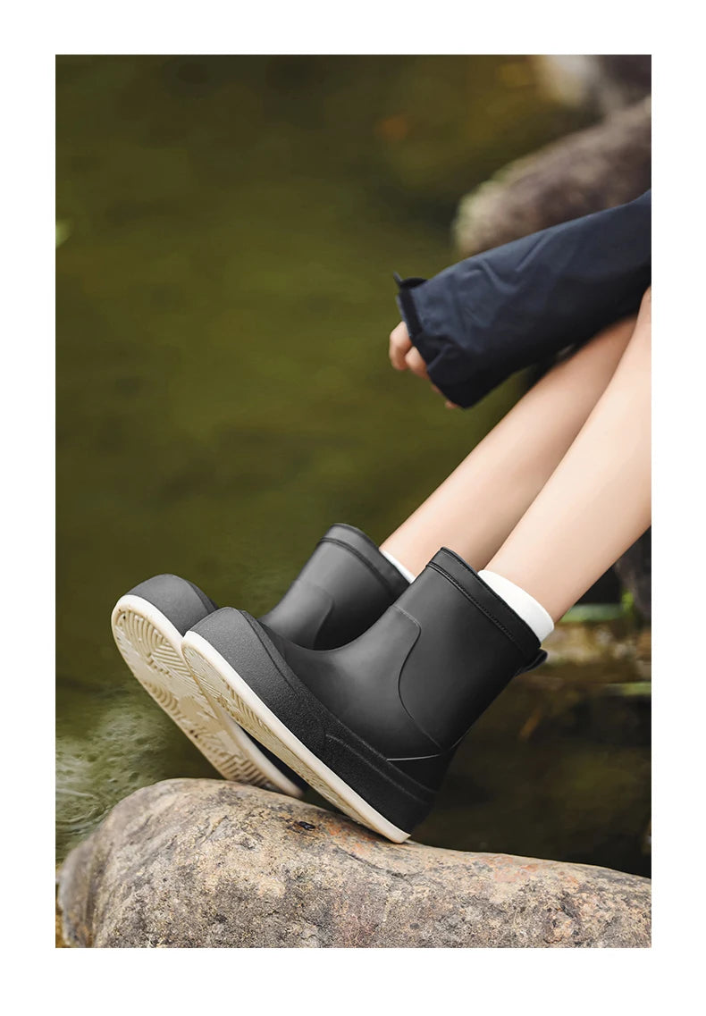 Cute Parent-Child Rain Boots Women's Anti-Slip Waterproof oes Four Seasons Universal Slip-Resistant Rubber Boots