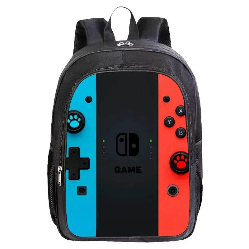 Back To School Game Console Pattern DIY School Bag for Primary and Secondary Students Lunch Bag Pen Bag Shoulder Bag Three Sets - AIAZ