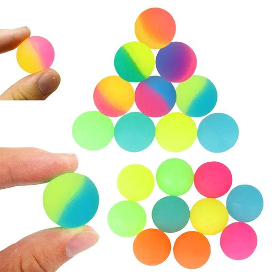 Fun High Bounce Toy Balls Kids Gift Party Favor Decoration Kids Bouncing Ball Pattern Two-color Bounce Ball Birthday Gift - AIAZ
