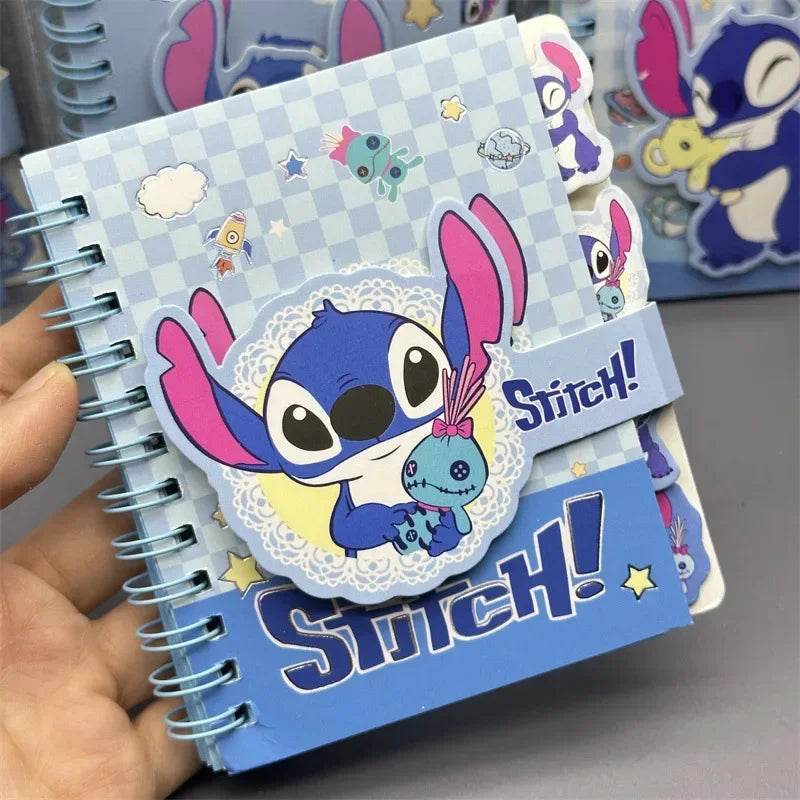 Stitch Notebook lovable Anime Cartoon School Supplies Portable Diary Fashion Office Supplies Coil Book Children Gift - AIAZ