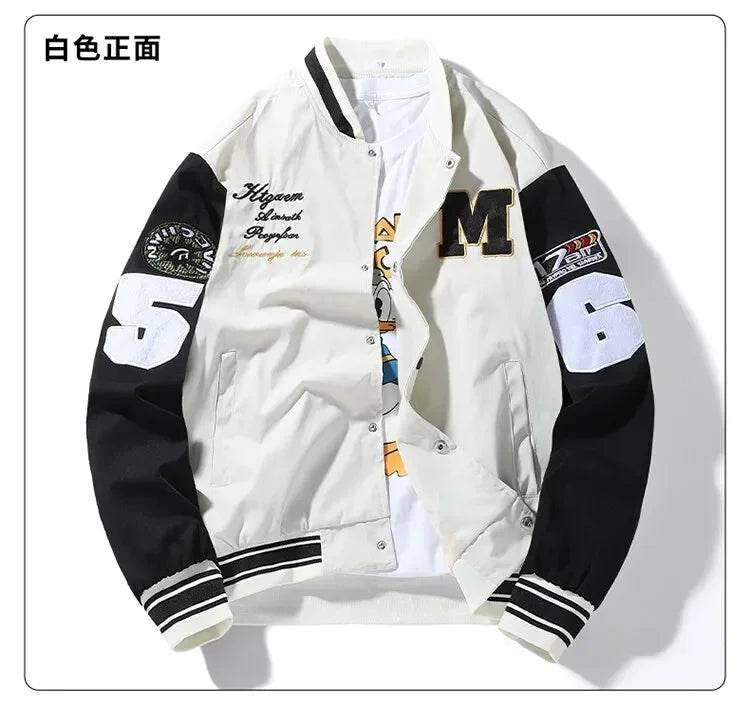 Mens Clothes Loose Fashion Baseball Uniform Outdoor Biker Travel Coat Men Loose Jacket Sportswear Motorcycle Jacket Men's Coat - AIAZ