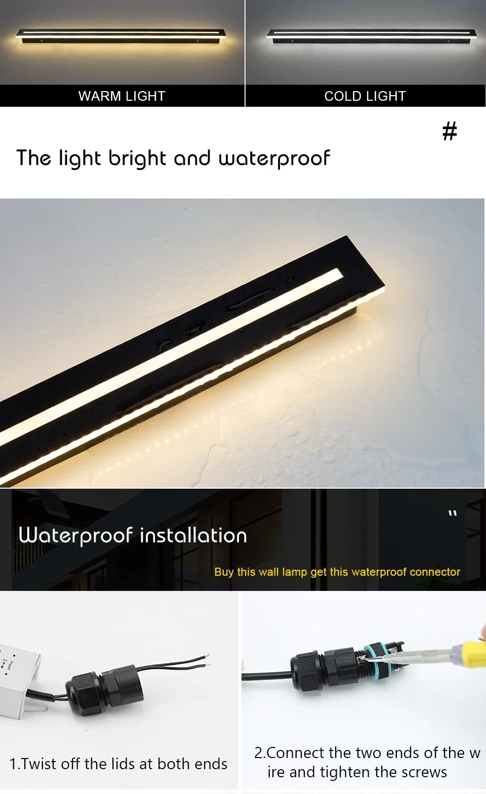 Waterproof IP65LED long wall lamp garden lamp decorative outdoor lighting AC85-265V wall lamp Shoaire exterior wall lamp