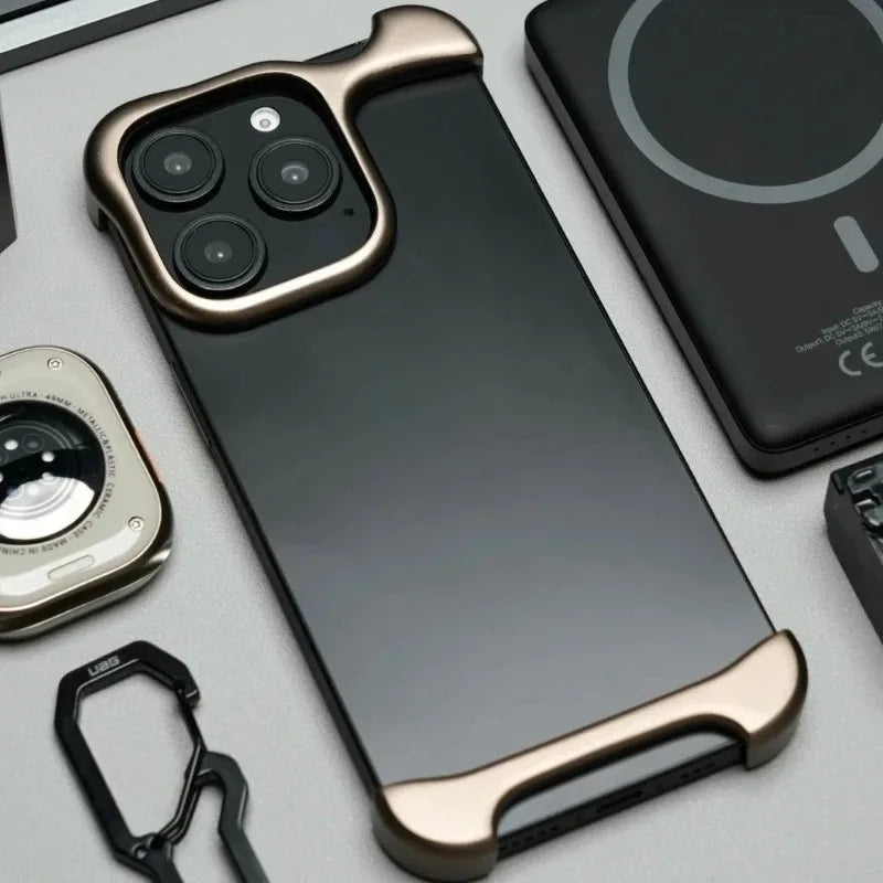 Ultra Minimalist High-end Lightweight Phone Cover Aluminum Metal for IPhone 14/15/16/17 Pro Max Bumper Phone Case