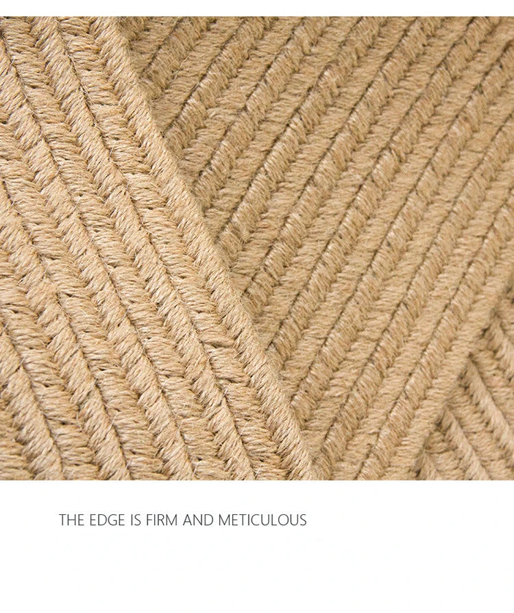 Living Room Carpet Home Decoration Natural Jute Hand Woven Bedroom Rug Fashion Minimalism Wear-resistant Durable Breathable Mat