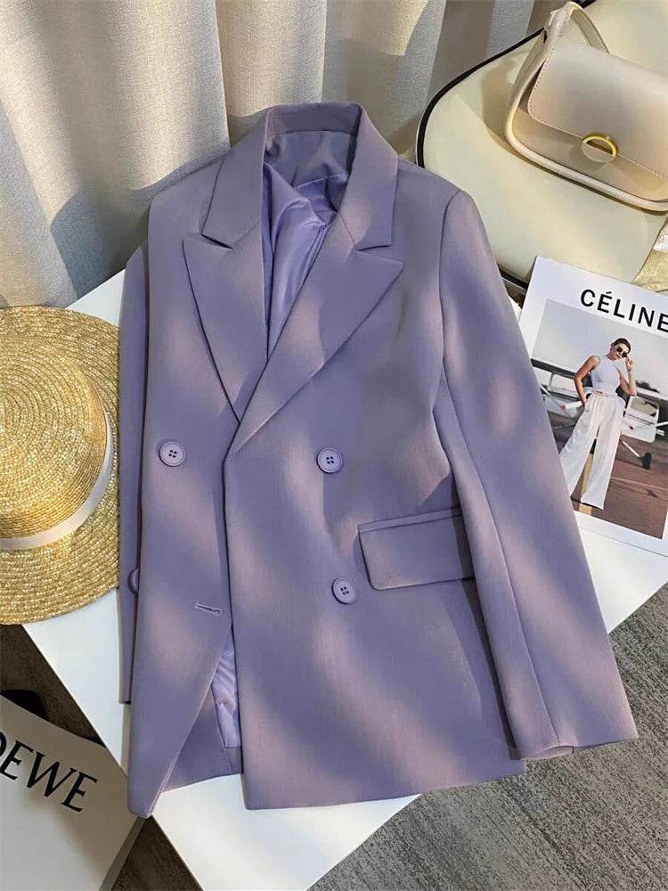 Casual Office Lady Blazer Women 2024 Fashion Long Sleeve Jacket Blazers Femme Outwears Coat Autumn Winter Clothes - AIAZ