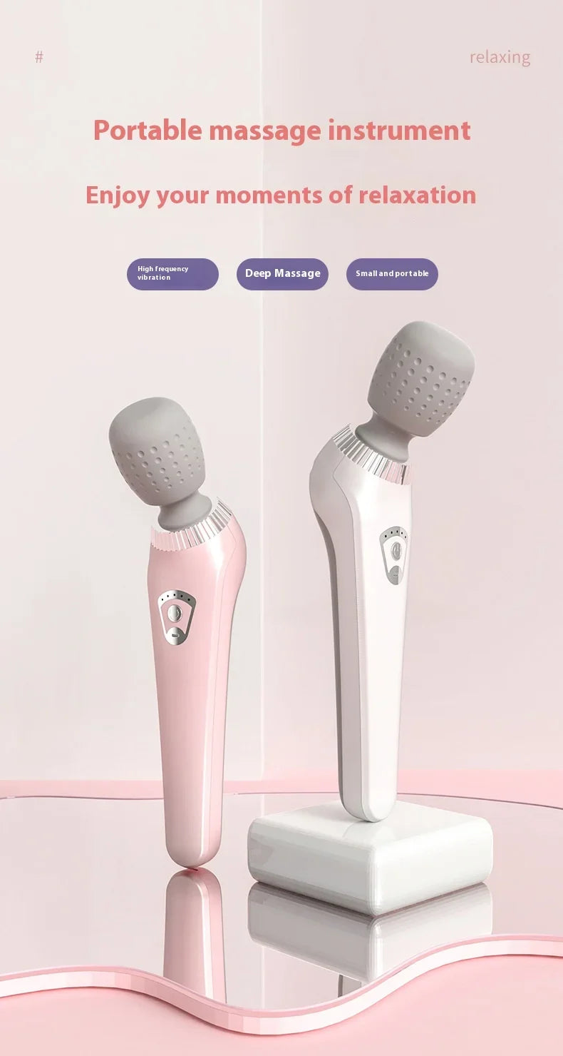 Deep Tissue Massage Gun USB Rechargeable Portable Full Body Muscle Massage 5-speed Adjustable Fascia Gun Pink and Black