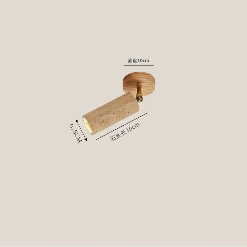 Stone Ceiling Lamp Spot light Angle Adjustable Rectangle Wood Base