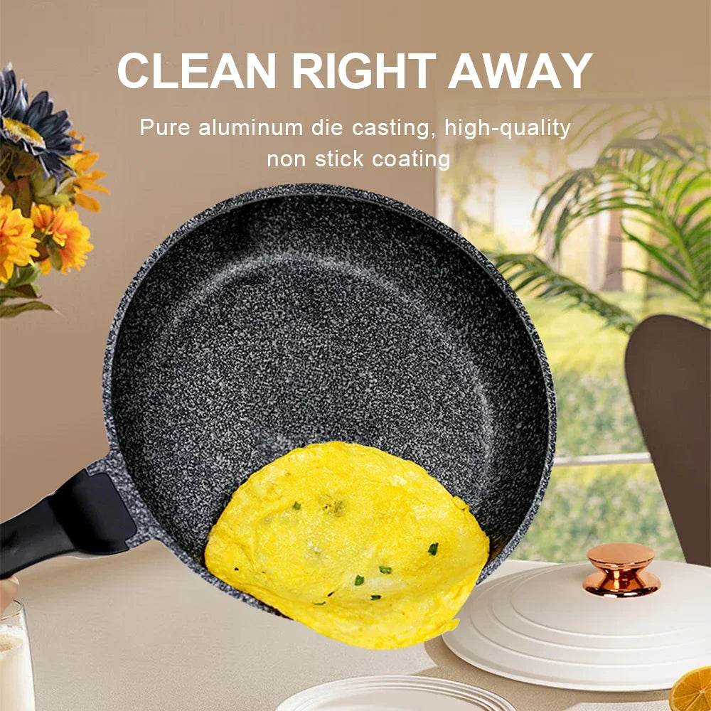 DONNOR Best Ceramic Non-Stick Frying Pan Cookware 18 Piece Set Scratch-Resistant Reusable with Lid and Spatula Dishwasher-Safe - AIAZ