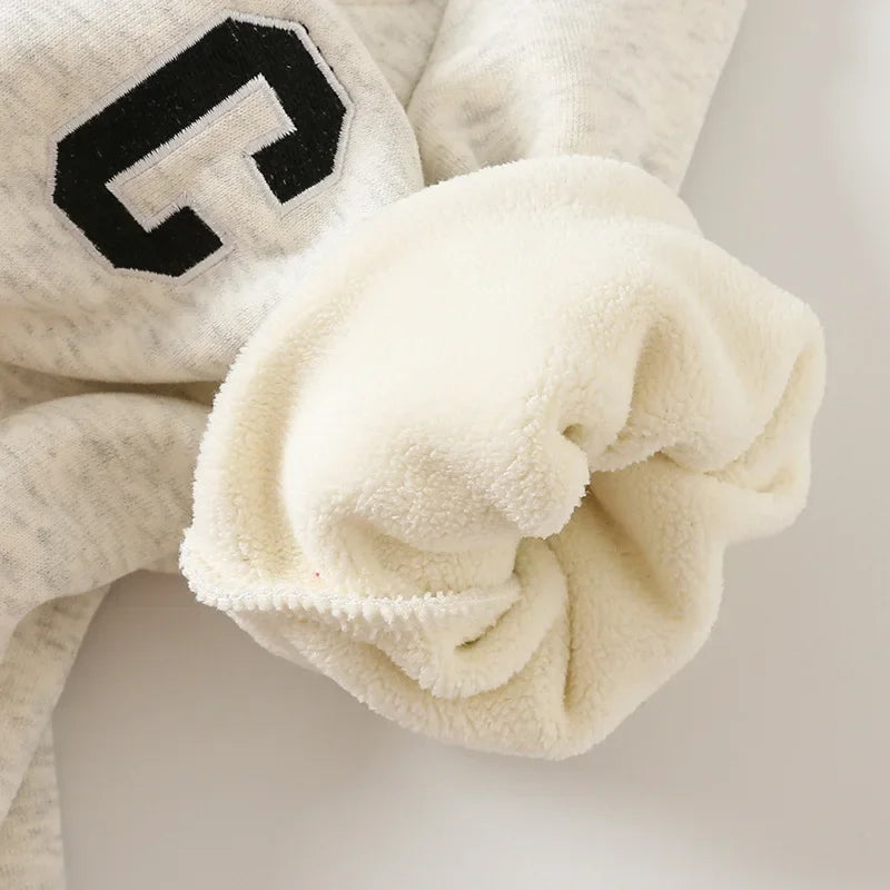 2024 Autumn Winter Baby Rompers Thick Lining Boys Jumpsuits Fur Lining Toddler Clothes Boys Outfit