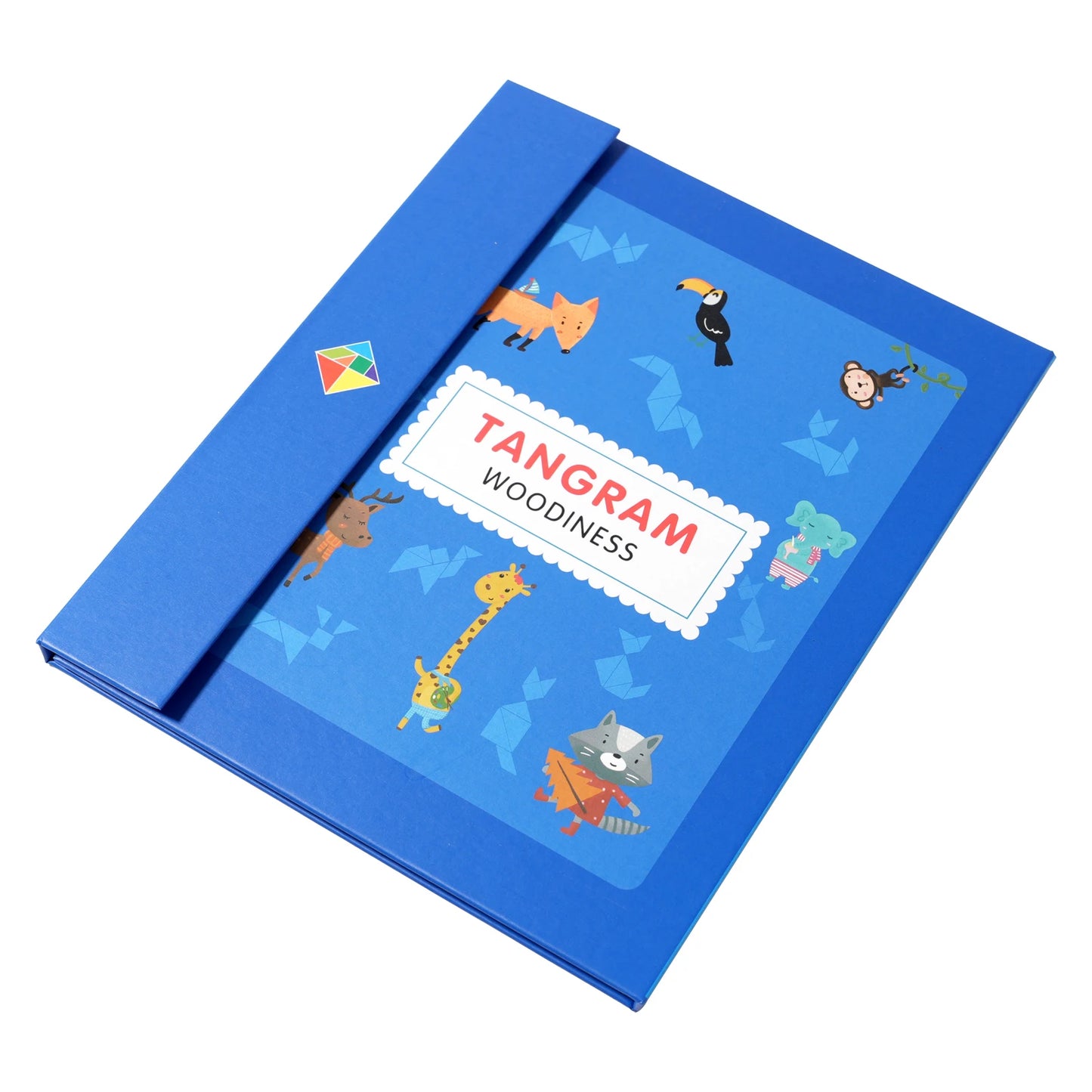 Montessori Wooden Jigsaw Magnetic Tangram Puzzle Book Educational Toys For Kid Learning Logical Game Geometric Shape Block
