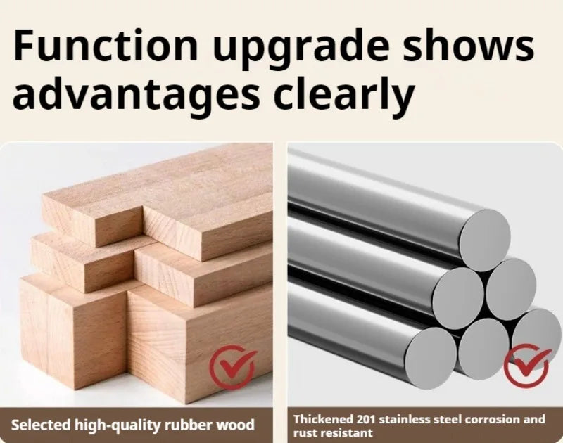 Stainless Steel Double Rows Door Hooks Simple Wood Grain Strong Adhesive Hooks Creative Multifunctional Art Home Decoration