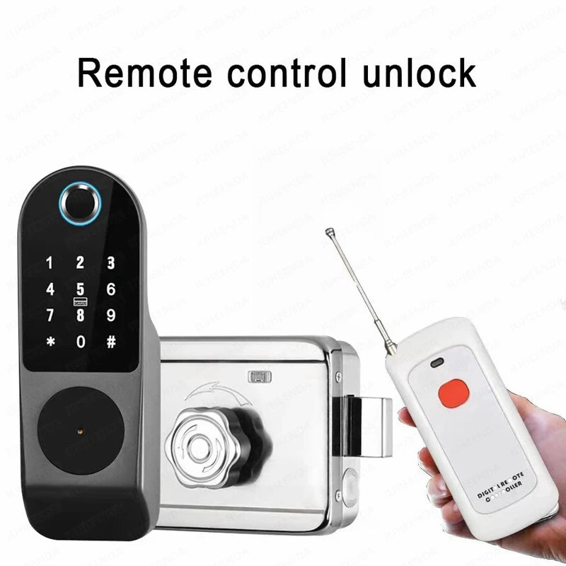 Security Home Gate Door Keys Entry RFID Card Code Password Tuya Wifi TTlock Smart Door Lock Digital Double Side Fingerprint Lock