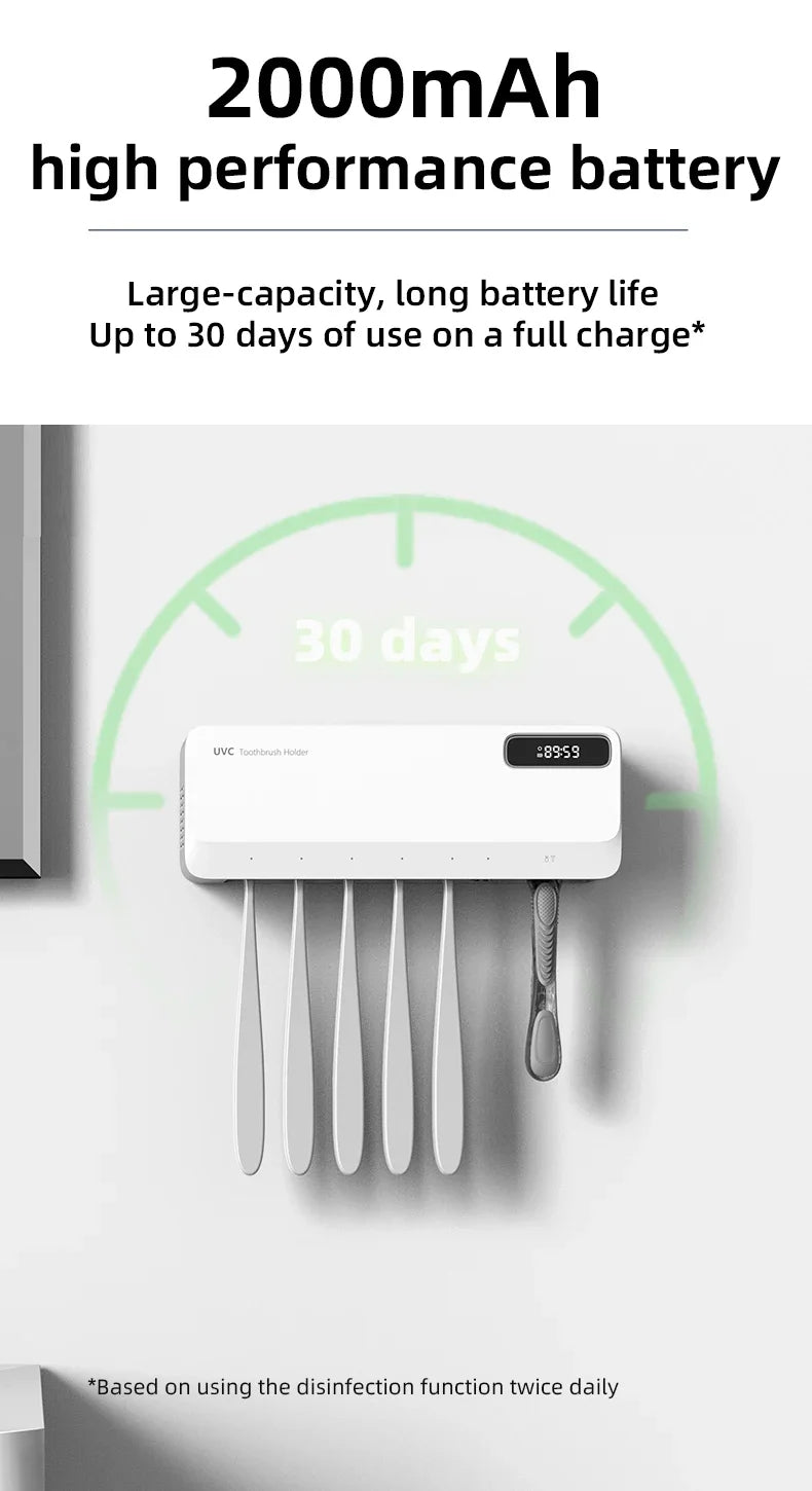 Xiaomi UV Toothbrush Sterilizer Razor Storage Rechargeable Rapid Warm Air Drying Wall-mounted Toothbrush Sterilizer Holder New
