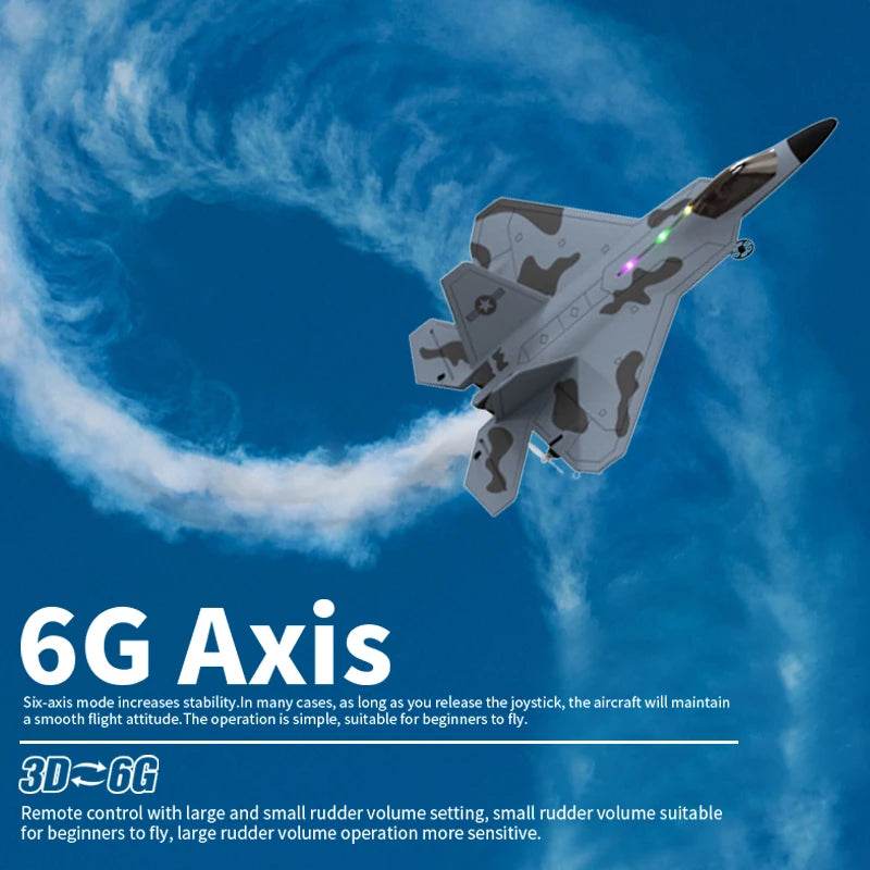 2024 New F22S 2.4G 4CH 3D6G RC Airplane Raptor F22 Warplane WLtoys A180 Upgrade Version LED Light With Gyroscope Out Door Toys - AIAZ