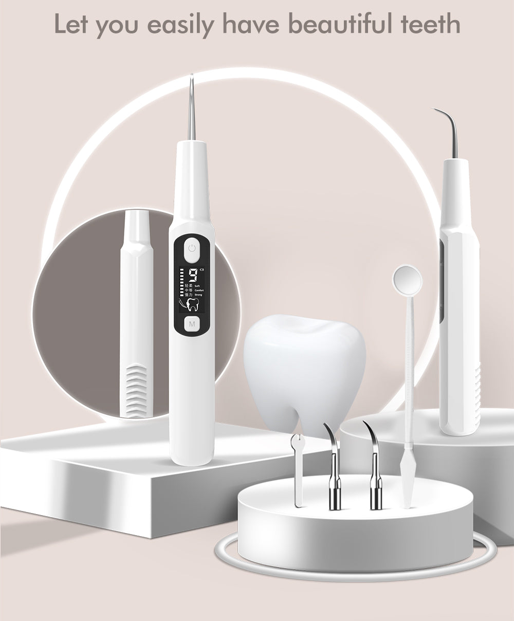 Electric Sonic Dental Calculus Scaler Oral Teeth Tartar Remover Plaque Stains Cleaner Removal Tooth Whitening Portable with LED