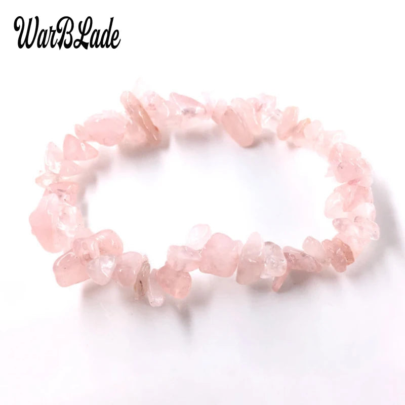 New Women Bracelets Bangles Natural Gem Stone Bracelet Irregular Stretch Chip Beads Nuggets Bracelets Bangles Crystal Wristband