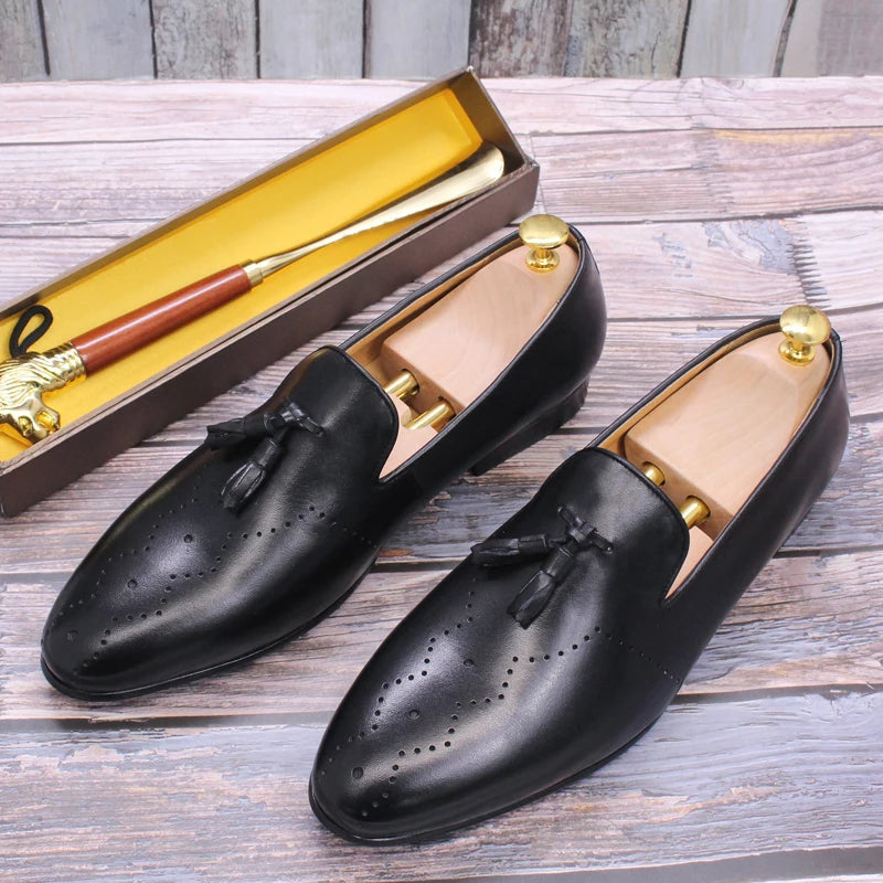 Business Casual Sheepskin Lined Gentlemanly Shoes Easy Wear for Daily Office Social Occasions