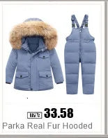 -30 degree Winter Ski Suit Plus Velvet Baby Jumpsuit Boy Overalls Warm Kids toddler girl Clothes Children Clothing coat overcoat