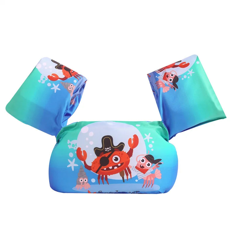 Baby Float Cartoon Arm Sleeve Swimsuit Foam Safety Adjustable Life Jacket Swimming Training Floating Pool Float Swimming Ring