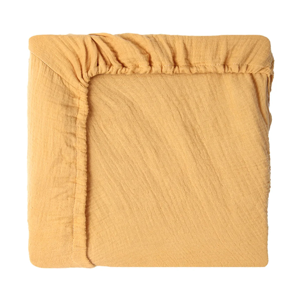 100% Cotton Crinkle Muslin Fitted Crib Sheet  for infant baby Soft Breathable Solid Color Baby Bassinet Mattress Cover Bedding