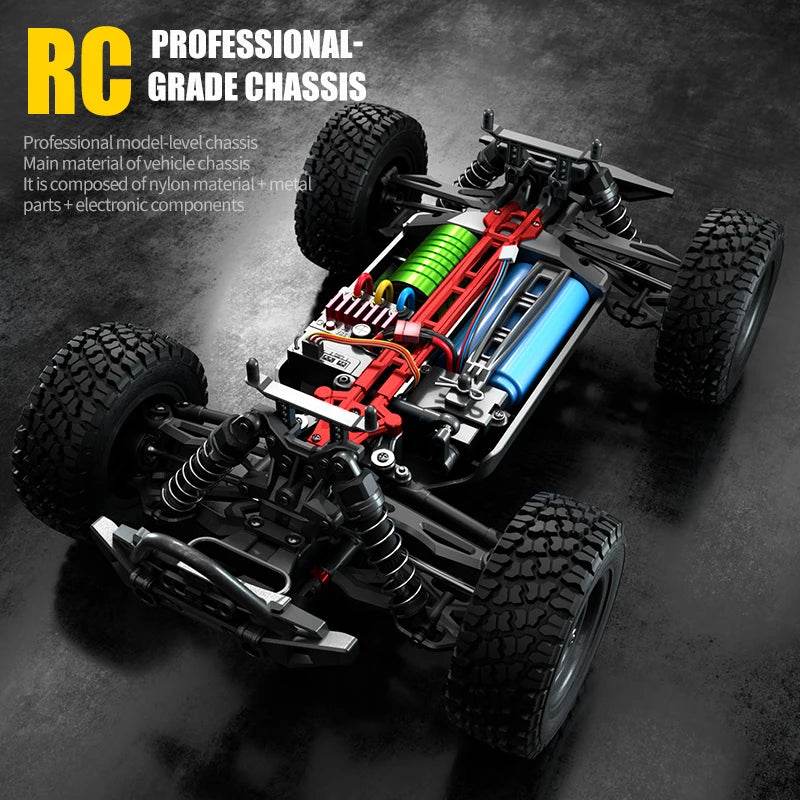 16103PRO 2.4GHz 70KM/H Professional RC Car: Brushless Motor, 1:16 Scale 4WD High-Speed Off-road Climbing Vehicle Wtith LED Light - AIAZ