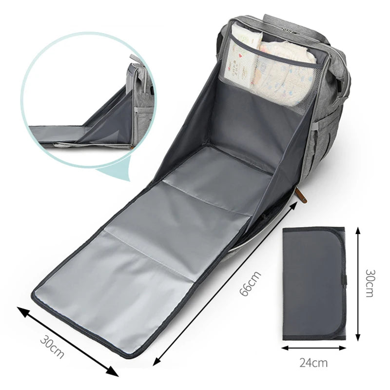 Fashion Mommy Diaper Bags with Diaper Pad Nursing Bags Maternity USB Multifunctional Portable Large Baby Stroller Hanging Bag
