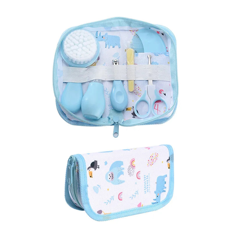 6Pcs/set Baby Care Kit Nasal Aspirator Nail Clipper Sharpener Daily Cleaning Supplies Care Head Brush Comb Scissors Tool Package
