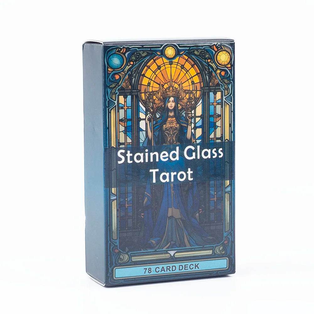 Stained Glass Tarot A 78-Card Deck Leisure Entertainment Game Card Family Gathering Divination Board Playing Games 10.3*6Cm - AIAZ