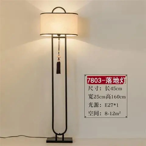 New Chinese Style Table/Nightstand Lamp | Retro Chinese Floor Lighting | Creative Study Room Decorative Floor Lamp