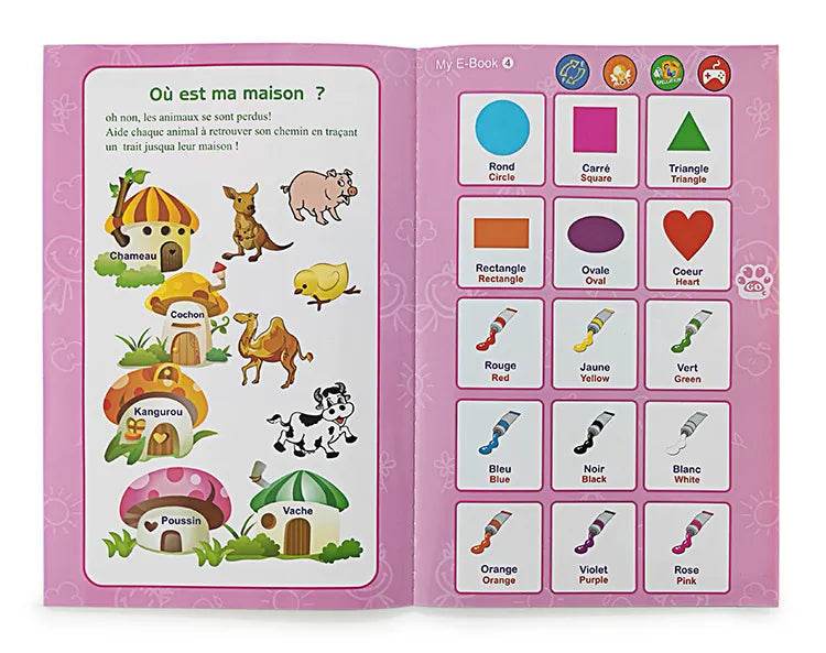 French and English Bilingual Finger Reading Children's Voice Book Intelligent Learning Toys French E-book Early Education Tool - AIAZ