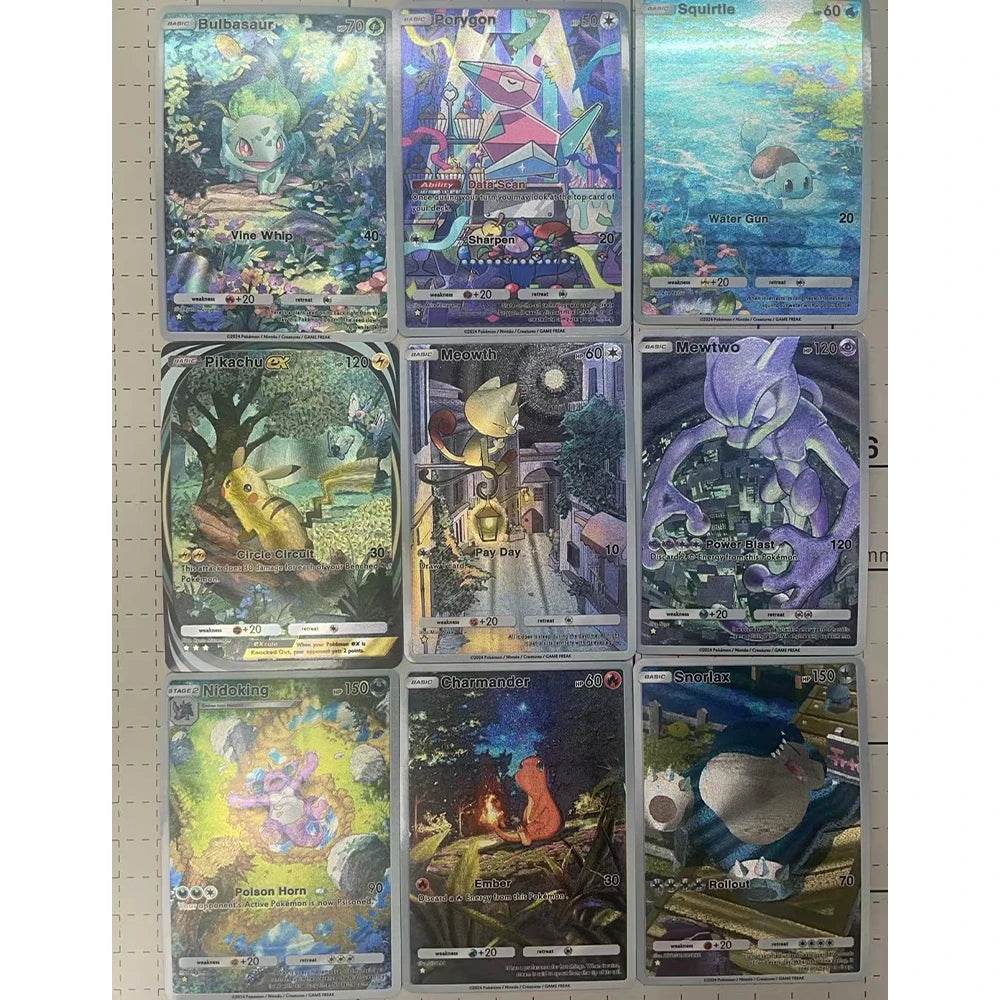 13PCS/SET NEW DIY Anime PTCG POCKET COLLECTION CARD WIGGLYTUFF TATSUGIRI ENGLISH VERSION Embossed Texture Flash Card Child Gift - AIAZ