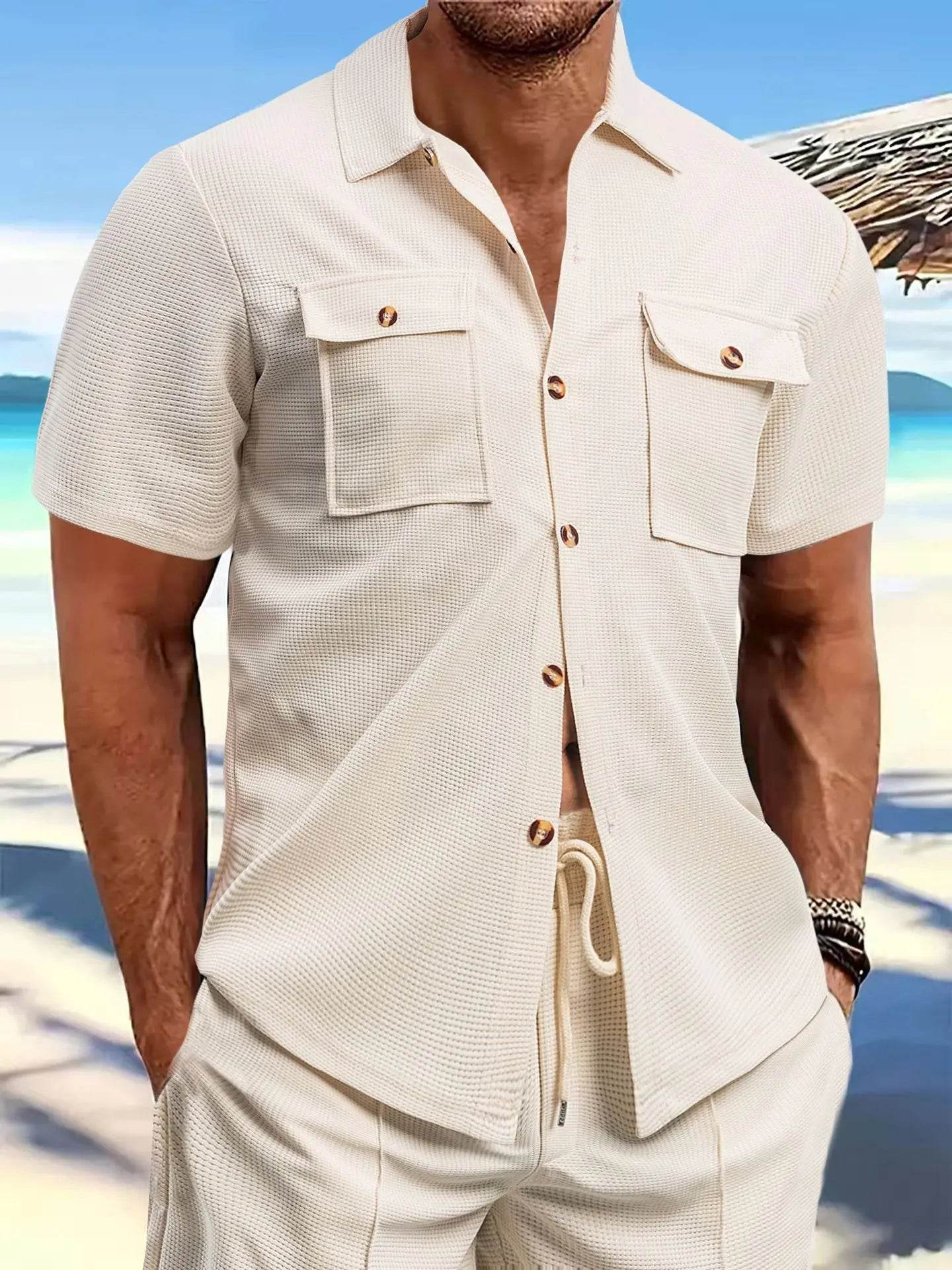 Men's shirt new outdoor can go out men's short sleeve clothes casual jacket summer men's sportswear spring summer shirt - AIAZ