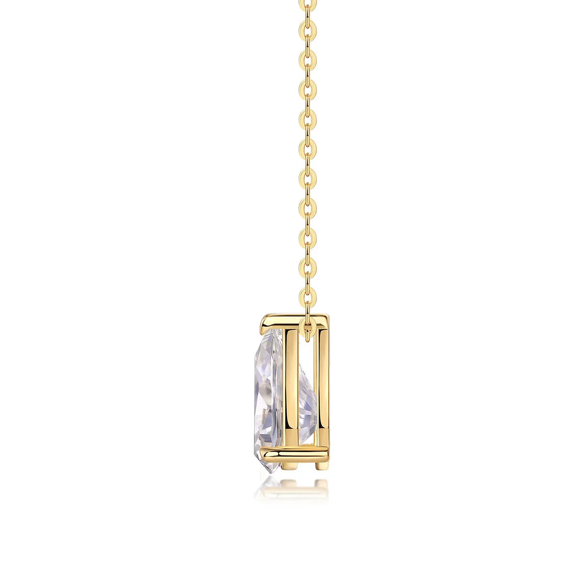 1-5CT Pear Cut D VVS1 Moissanite Necklace 100% S925 Silver 18k Gold Plated Single Diamond Women's Pendant Necklace Fine Jewelry