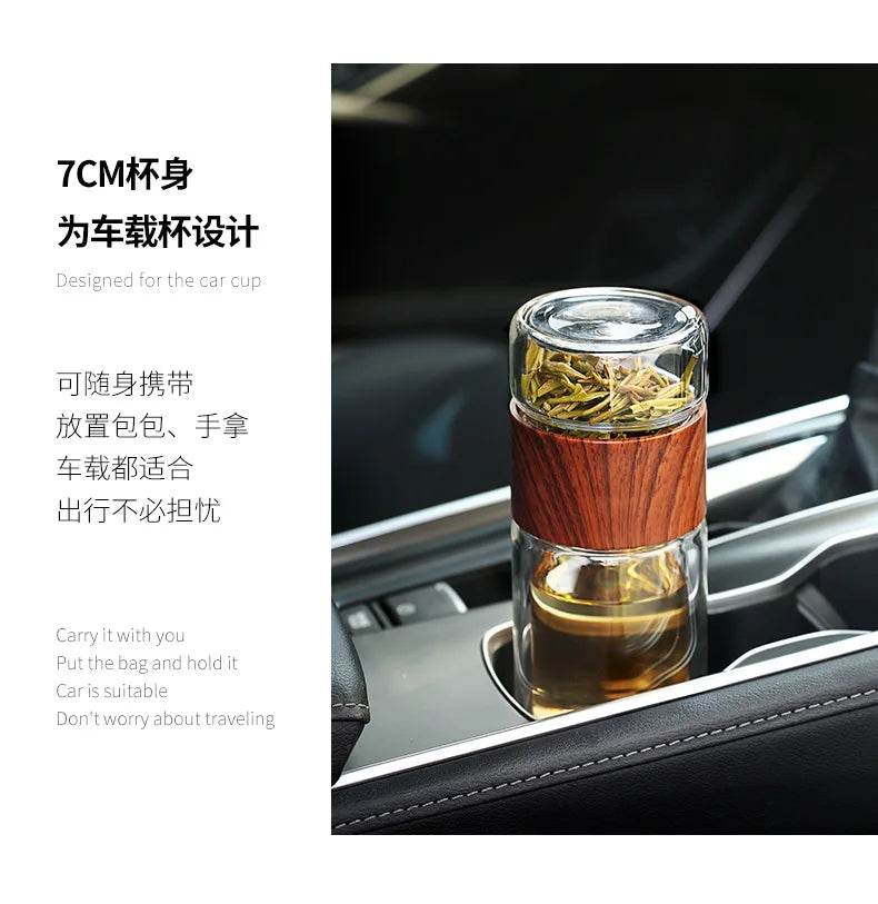 High Quality Double Glass Water Bottle With Case Tea Drink Bottle Infuser Tumbler Drinkware Waterbottle Eco-Friendly - AIAZ