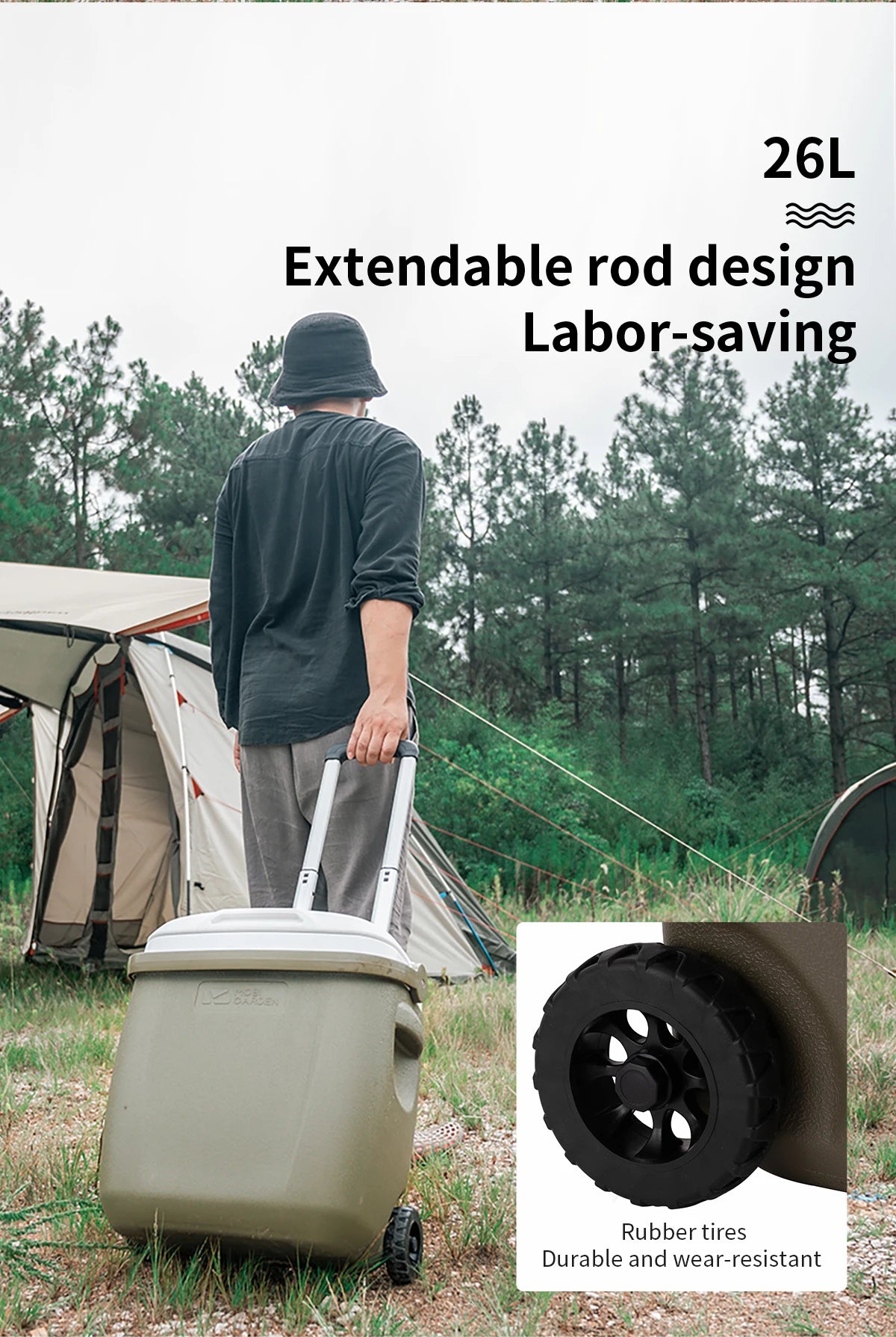 MOBI GARDEN Camping Cooler Box Ice Box Food&Drink Portable Outdoor Picnic Keep Fresh Refrigerator