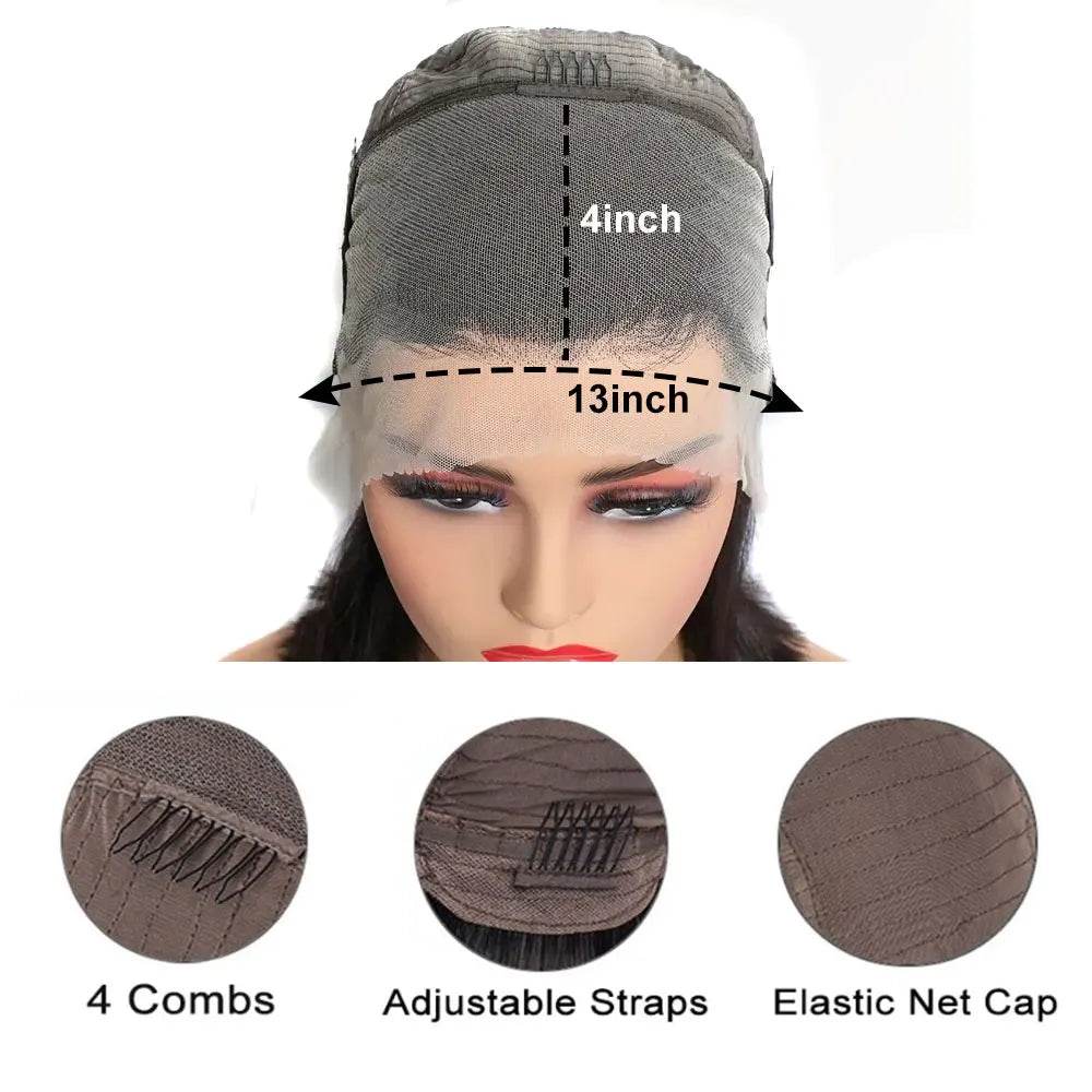 Short Pixie Cut Wigs Human Hair 13x4 Bob Lace Front Human Hair Wigs for Women 13x4 Full Lace Frontal Pixie Wig Party Cosplay Wig - AIAZ