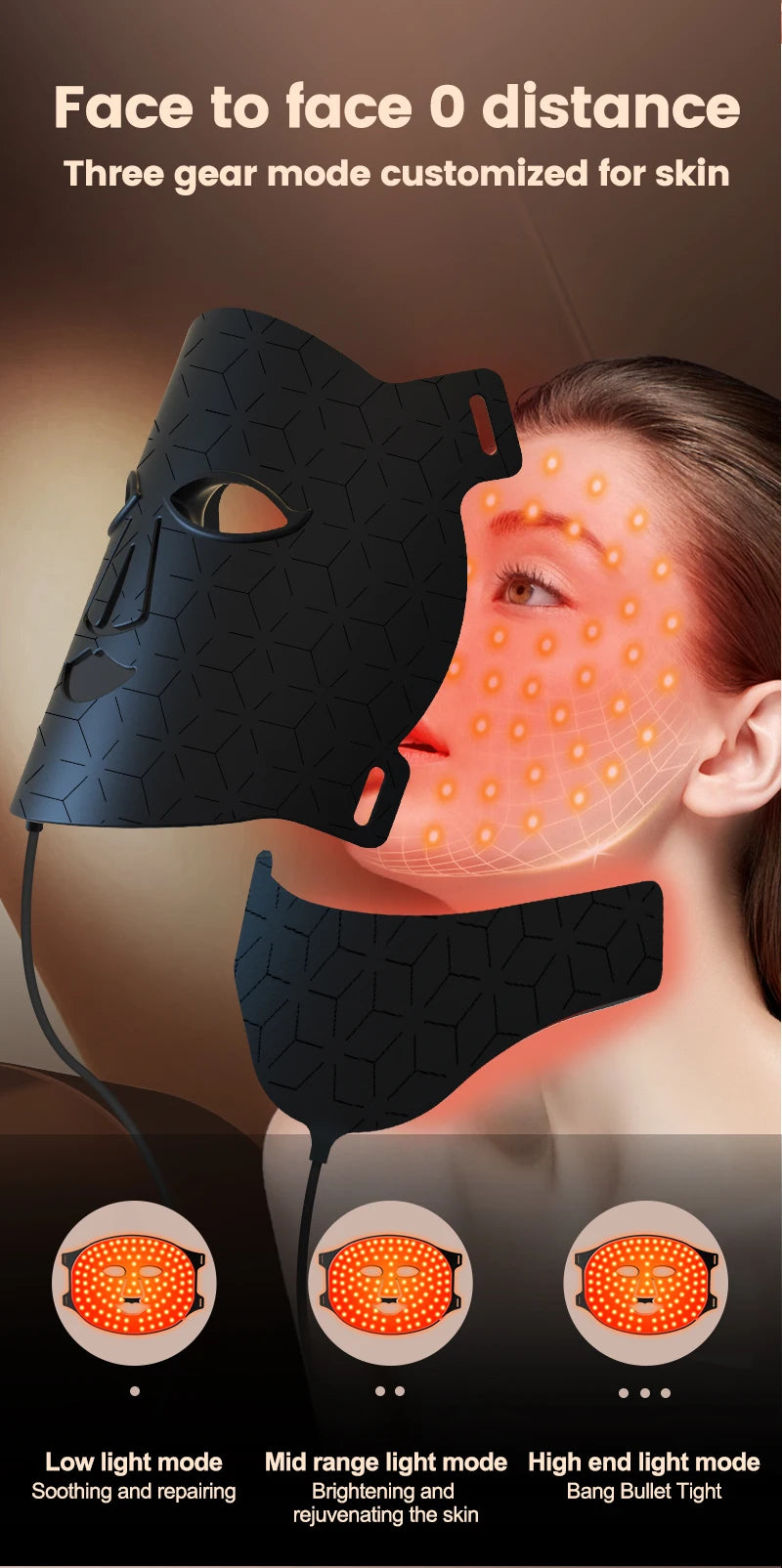 Photon Rejuvenation LED Mask Household Beauty  Red Light Face and Neck beauty equipment