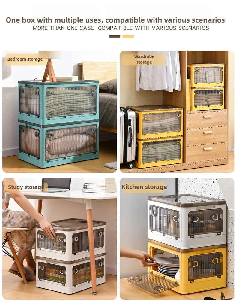 Household Plastic Transparent Sorting Wardrobe Clothes Toys Book Storage Box Folding Storage Box Shoes Storage Box Plastic Boxes
