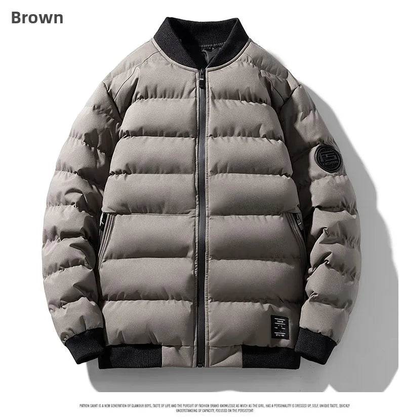 New Men's Outdoor Fashion Trend Windproof Warm Cotton Clothes Comfortable Versatile Breathable Sports Leisure Collar Jacket - AIAZ