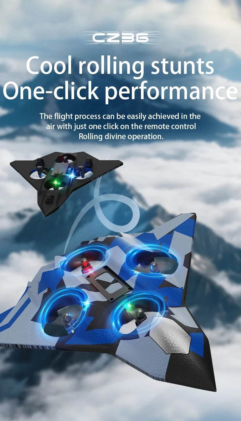 RC Aircraft EPP Foam Stunt Glider Electric Fighter Remote Control Airplane Fall Resistant Plane Toys for Boys Kids CZ01 CZ63 - AIAZ