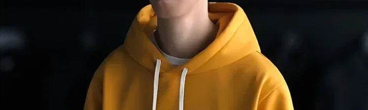 Male Clothes Hooded Solid Sweatshirt For Men No Logo Hoodies Yellow Designer Sweat Shirt Simple Elegant Hot Low Price New In S - AIAZ