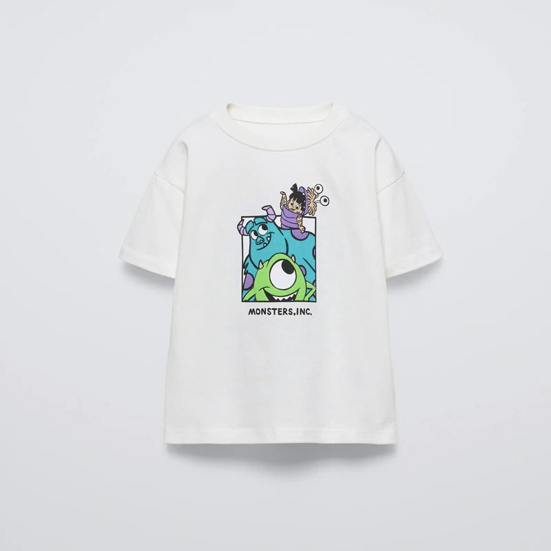 Kids Tops Cute Casual Loose Costume For 0-6Age Child Summer New White Tshirt Fashion All-match T Boys Girls Cartoon T-shirt