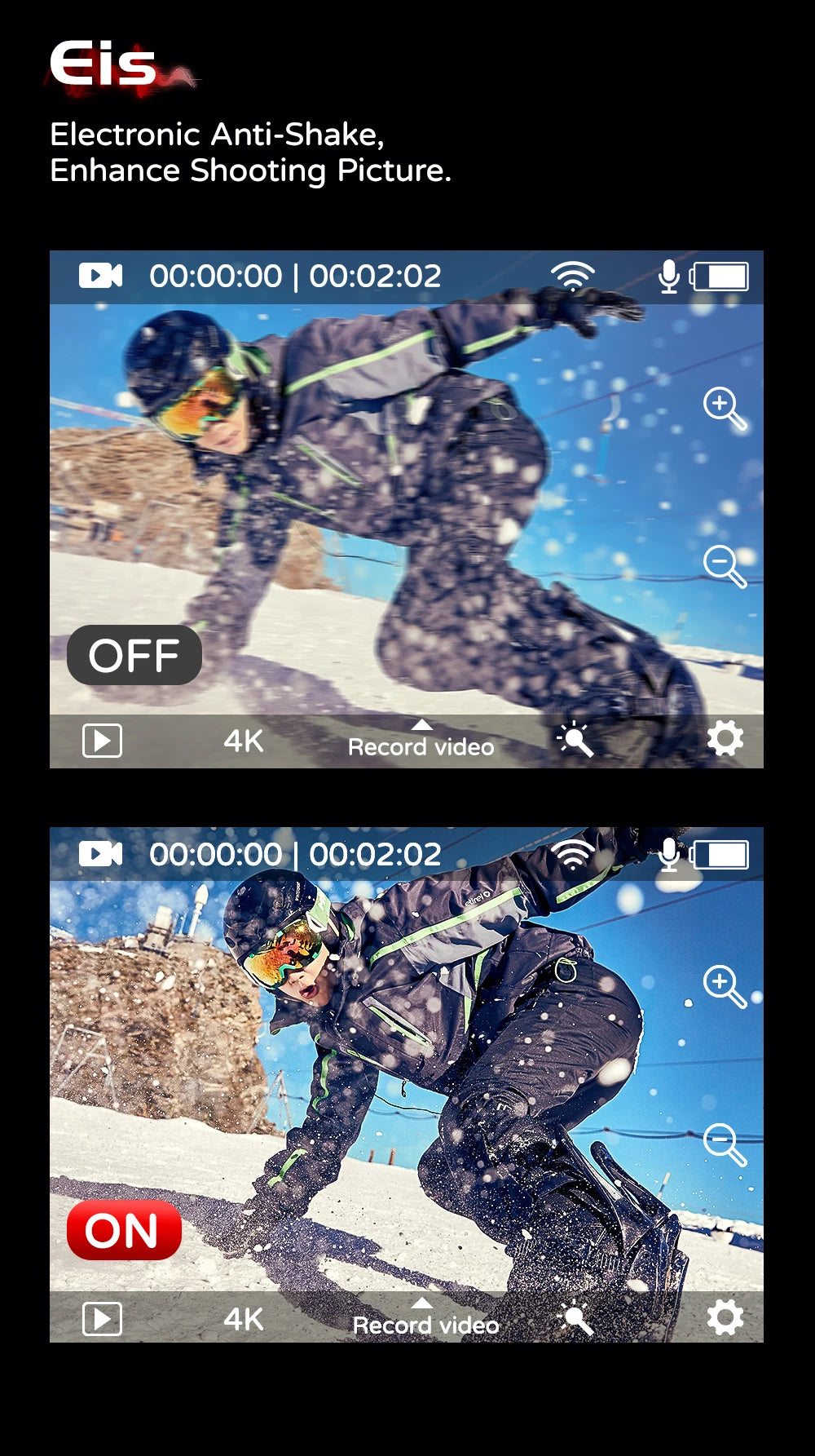 SJCAM C100 Plus Action Cam 4K Electronic Image Stabilization 2.4G WiFi 30M Waterproof With Case Sport Camera Black White