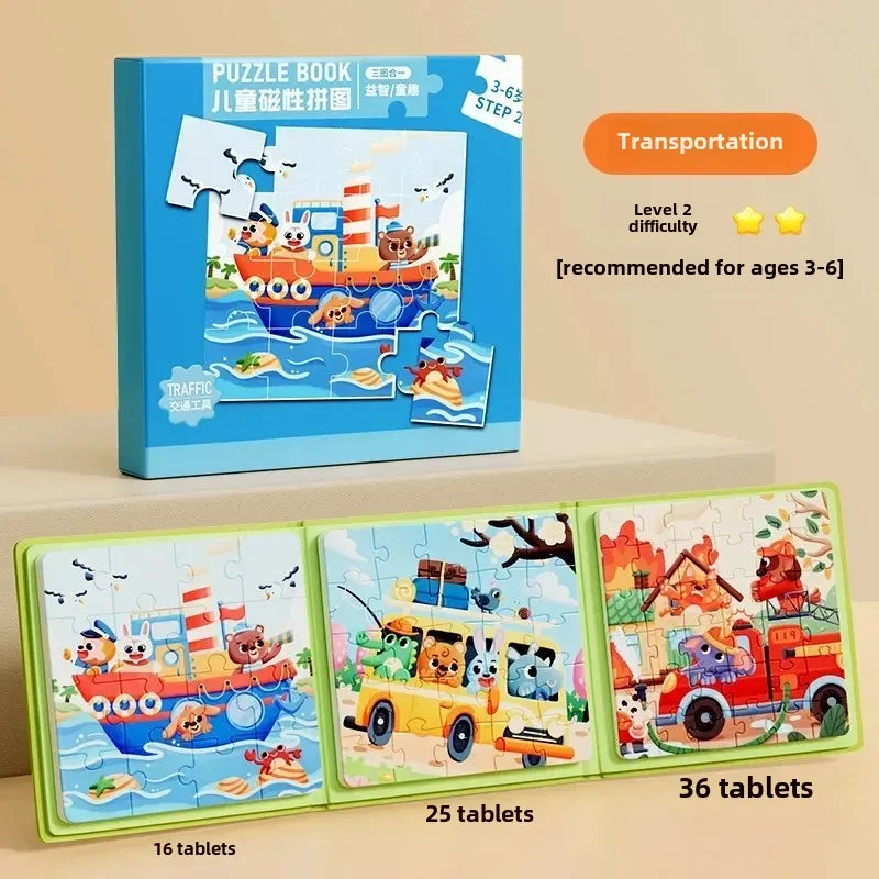 Children's Magnetic Puzzle 3-6 Year Old Baby Educational Toys Children's Montessori Baby DIY Early Education Toys