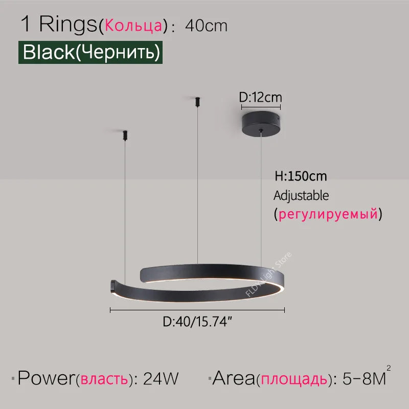 Ceiling chandelier Pendant light Chandeliers for dining room LED Bedroom living room nordic home decor Modern Round ring lamps