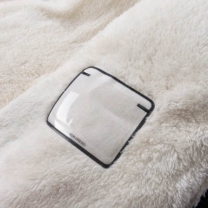 Man 2025 New Fashion Winter Warm Thick Cotton Clothing With Added Velvet Solid Color Casual And Comfortable Coat - AIAZ